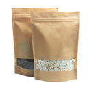 Zipper / Túi giấy kraft hàng đầu cho bao bì ăn nhẹ với cửa sổ xuyên